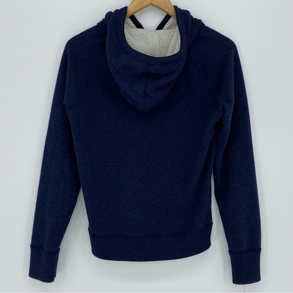 AEO navy blue sweater hoodie with fleece lining wms sz large - Picture 4 of 12